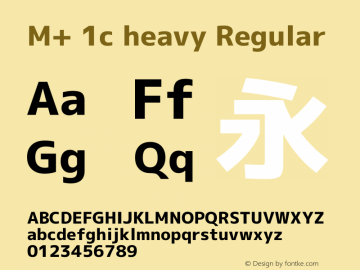 M+ 1c heavy Regular Version 1.061 Font Sample