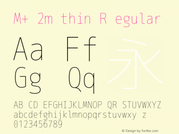 M+ 2m thin Regular Version 1.061 Font Sample