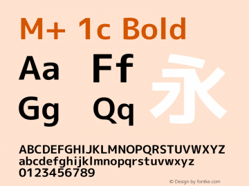 M+ 1c Bold Version 1.061 Font Sample