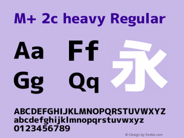 M+ 2c heavy Regular Version 1.061 Font Sample