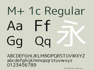 M+ 1c Regular Version 1.061 Font Sample