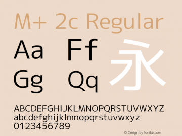 M+ 2c Regular Version 1.061 Font Sample