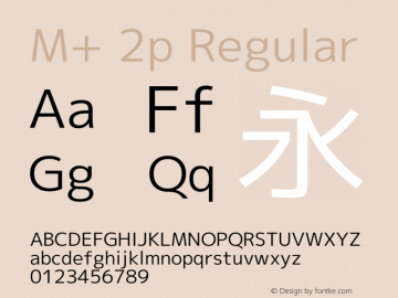 M+ 2p Regular Version 1.061 Font Sample