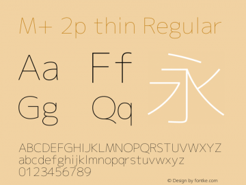 M+ 2p thin Regular Version 1.061 Font Sample