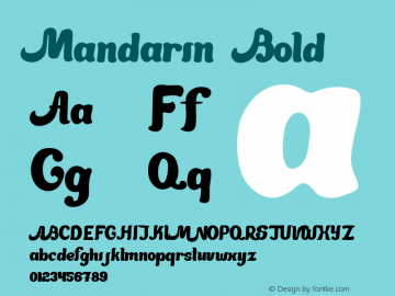 Mandarin Bold 1.000 Font Sample