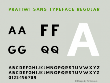 Pratiwi Sans Typeface Regular Unknown Font Sample
