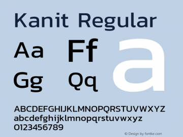 Kanit Regular Version 1.000 Font Sample
