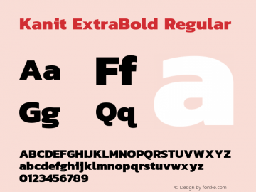 Kanit ExtraBold Regular Version 1.000图片样张