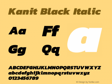 Kanit Black Italic Version 1.000图片样张