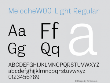 MelocheW00-Light Regular Version 2.00 Font Sample