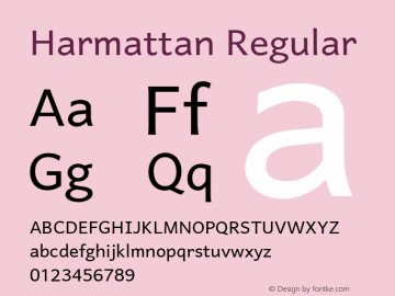 Harmattan Regular Version 1.001 (build 1124/1092) Font Sample