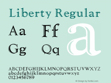 Liberty Regular Altsys Fontographer 3.5  11/25/92 Font Sample