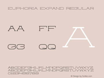 Euphoria Expand Regular Version 1.000 Font Sample
