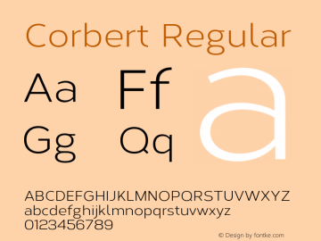 Corbert Regular Version 1.001;PS 001.001;hotconv 1.0.88;makeotf.lib2.5.64775图片样张
