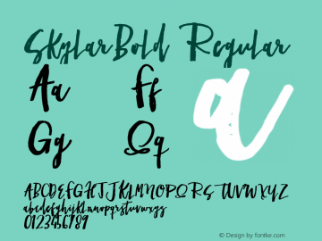 SkylarBold Regular 1.000 Font Sample