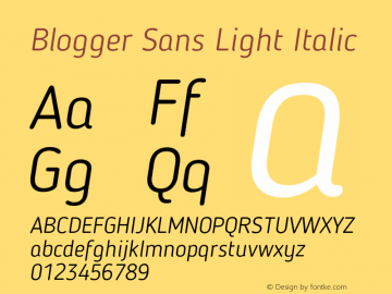 Blogger Sans Light Italic 1.2; CC 4.0 BY-ND图片样张