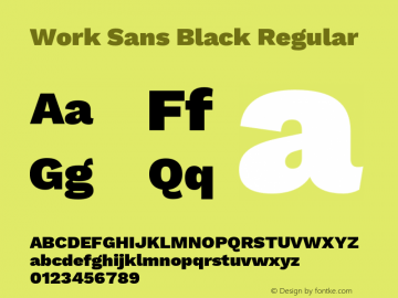 Work Sans Black Regular Version 1.051;PS 001.051;hotconv 1.0.88;makeotf.lib2.5.64775 Font Sample