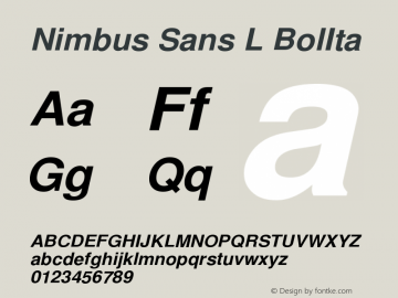 Nimbus Sans L BolIta Version 1.00 Font Sample