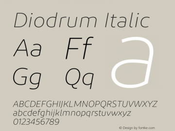 Diodrum Italic Version 1.001;PS 001.001;hotconv 1.0.88;makeotf.lib2.5.64775图片样张