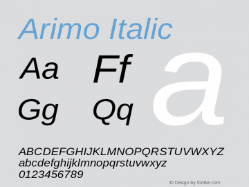 Arimo Italic Version 1.32图片样张