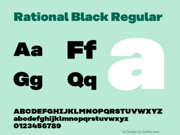 Rational Black Regular Version 1.000;PS 001.000;hotconv 1.0.88;makeotf.lib2.5.64775图片样张