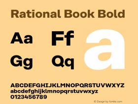 Rational Book Bold Version 1.000;PS 001.000;hotconv 1.0.88;makeotf.lib2.5.64775图片样张