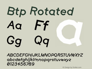 Btp Rotated 1.100 Font Sample