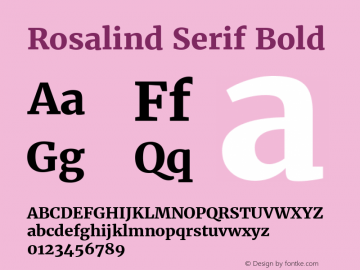 Rosalind Serif Bold Version 1.584;PS 001.584;hotconv 1.0.70;makeotf.lib2.5.58329 Font Sample