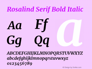 Rosalind Serif Bold Italic Version 1.584;PS 001.584;hotconv 1.0.70;makeotf.lib2.5.58329图片样张