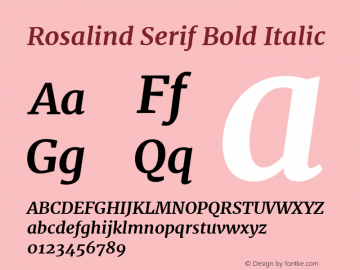 Rosalind Serif Bold Italic Version 1.584;PS 001.584;hotconv 1.0.70;makeotf.lib2.5.58329图片样张
