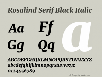 Rosalind Serif Black Italic Version 1.584;PS 001.584;hotconv 1.0.70;makeotf.lib2.5.58329图片样张