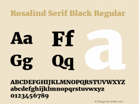 Rosalind Serif Black Regular Version 1.584 Font Sample