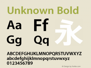 Unknown Bold Version 1.0 Font Sample