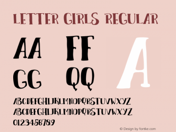 LETTER GIRLS Regular Version 1.000 Font Sample