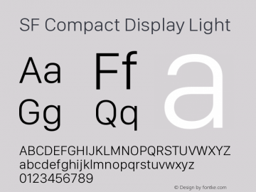 SF Compact Display Light 11.0d11e2 Font Sample