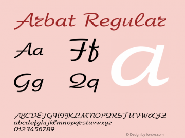 Arbat Regular 4.1 Font Sample
