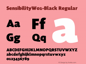 SensibilityW01-Black Regular Version 1.00 Font Sample