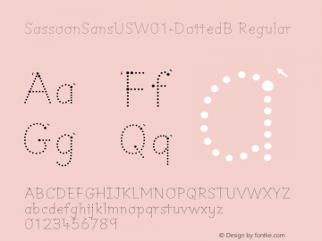 SassoonSansUSW01-DottedB Regular Version 1.40 Font Sample