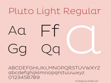 pluto light font