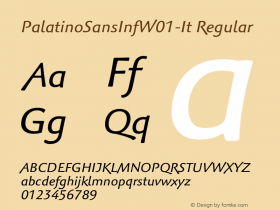 PalatinoSansInfW01-It Regular Version 2.1 Font Sample