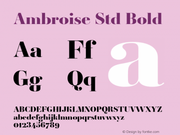 Ambroise Std Bold Version 1.000图片样张
