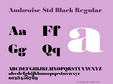 Ambroise Std Black Regular Version 1.000图片样张