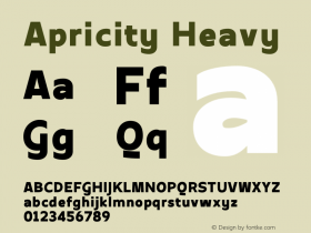 Apricity Heavy Version 001.000 Font Sample