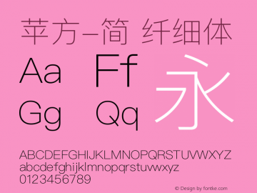 苹方-简 纤细体 Version 2.00 April 18, 2016 Font Sample