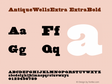 AntiqueWellsExtra ExtraBold Version 001.000图片样张