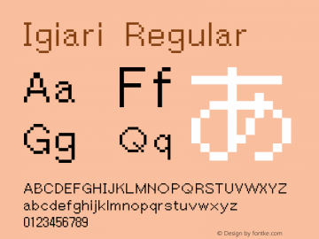 Igiari Regular Version 1.4 Font Sample