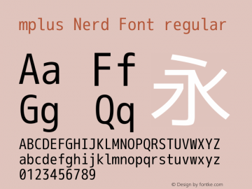 mplus Nerd Font regular Version 1.018;Nerd Fonts 0.7 Font Sample