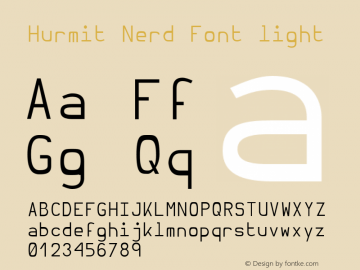 Hurmit Nerd Font light Version 1.21;Nerd Fonts 0.7. Font Sample