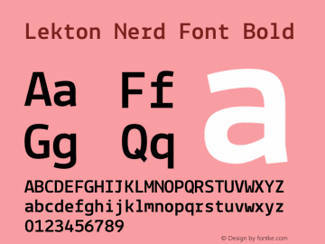 Lekton Nerd Font Bold Version 34.000图片样张