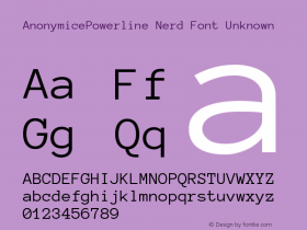 AnonymicePowerline Nerd Font Unknown Version 1.002图片样张